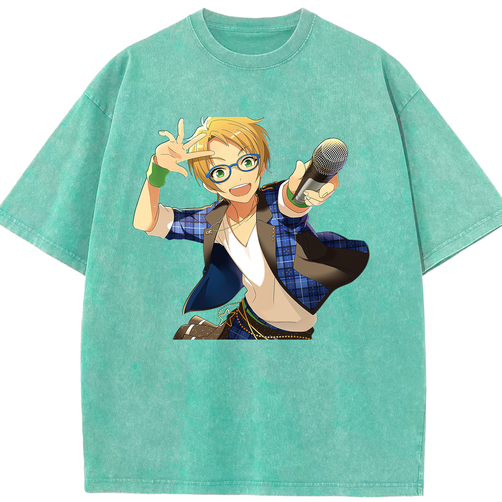 （画像用） あんさんぶるスターズ! Ensemble Stars 綿100% ヴィンテージ風 半袖Tシャツ（フロントプリント）